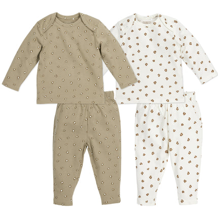 Meyco Baby Pyjama 2St Mini Panther Offwhite/Sand