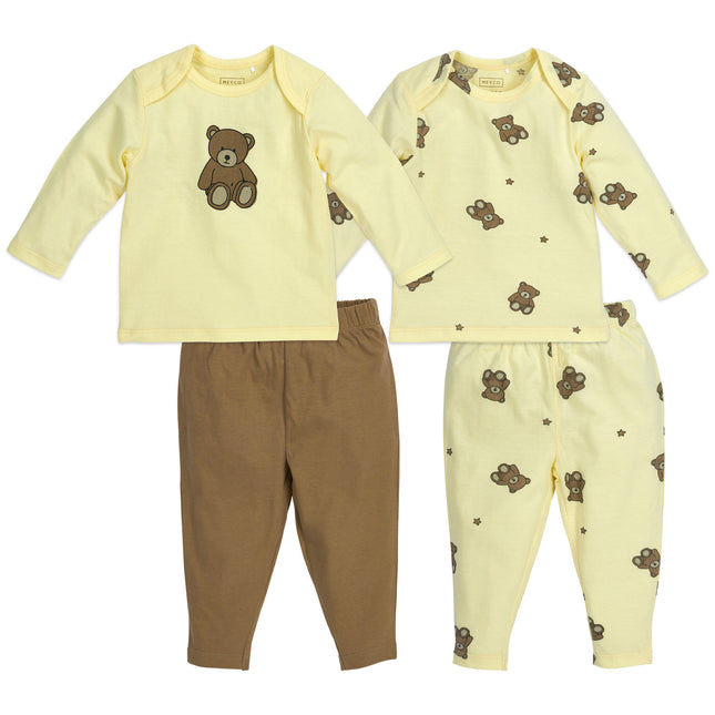 Meyco Baby Pyjama 2St Teddy Bear Soft Yellow