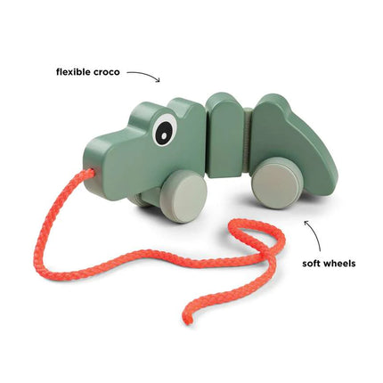 Done by Deer Pull along wiggle toy Croco Green