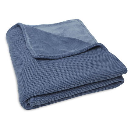 Jollein Ledikantdeken Basic Knit Jeans Blue/Fleece 100x150cm