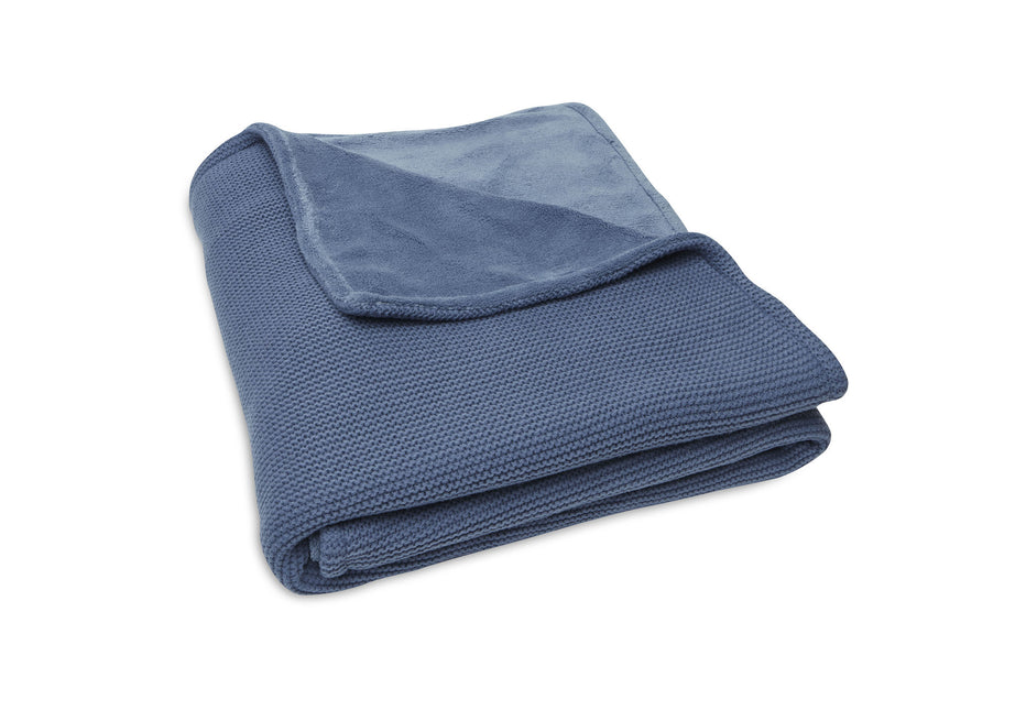 Jollein Ledikantdeken Basic Knit Jeans Blue/Fleece 100x150cm