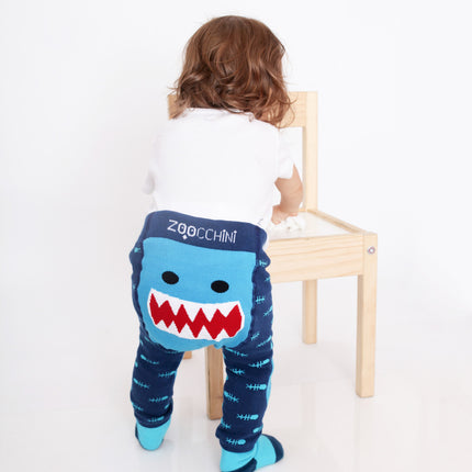 Zoocchini Baby Legging Sherman The Shark Inclusief Sokjes 6/12 Mnd