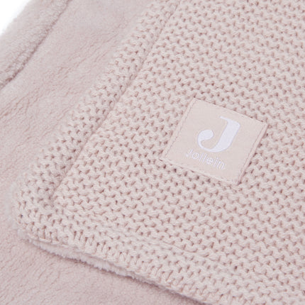 Jollein Wiegdeken Basic Knit Pale Pink/Fleece 75x100cm