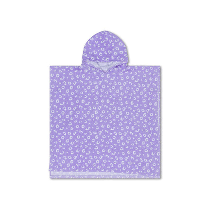 Swim Essentials Lilac Leopard Luxe Poncho Offwhite Serviette éponge 100% coton