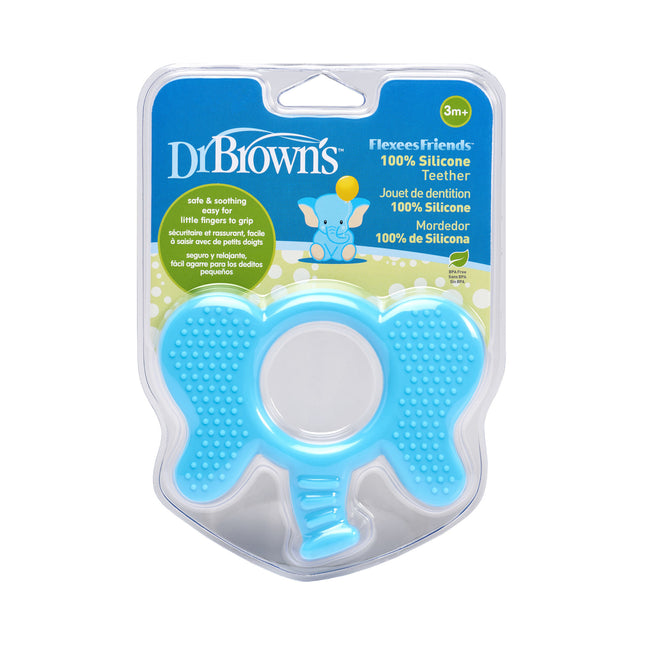 Dr. Brown's Bijtring Flexees olifant blauw