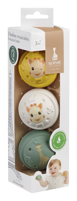 Sophie de Giraf Sensorisch Speelgoed Speelballen met Geluid 3St