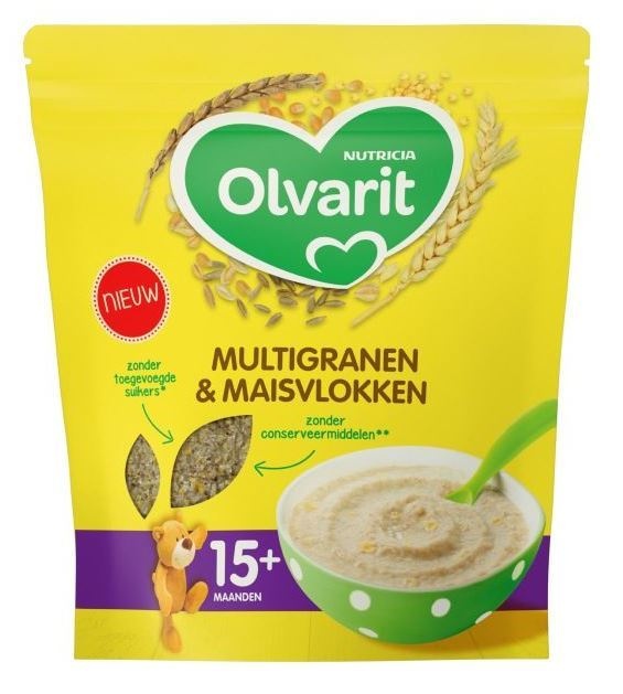 Olvarit Multigrains &amp; Corn Flakes 15+ Mois