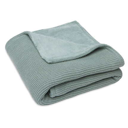 Jollein Wiegdeken Basic Knit Forest Green/Fleece 75x100cm