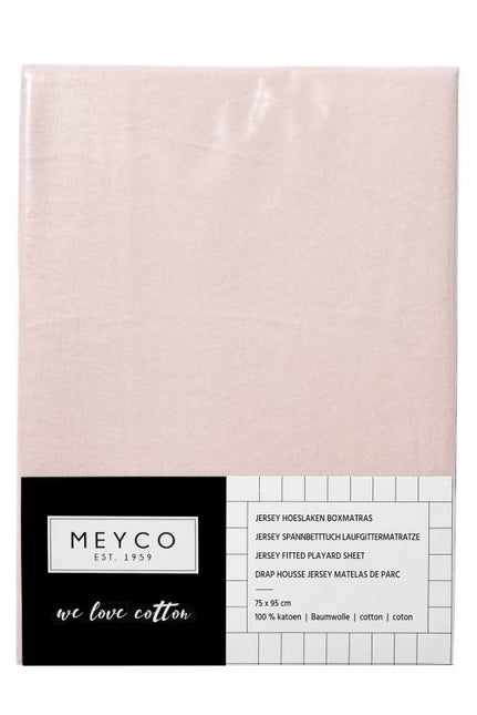 Meyco Hoeslaken Jersy Boxmatras Lichtroze 75x95cm