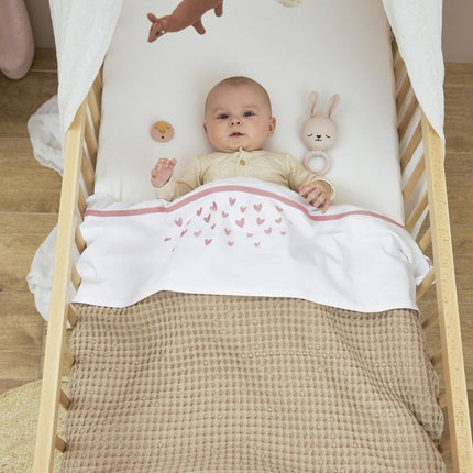 Meyco Baby Wafel Teddy Wiegdeken Sand 75x100cm