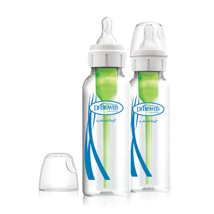 Dr. Brown's Options+ Anti-colic Bottle 2-packstandaard halsfles 250ml glas