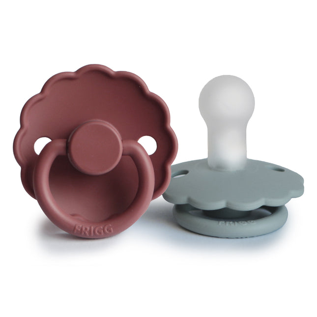 Frigg Speen Maat 1 Daisy French Gray/Woodch Silicone 2-Pack