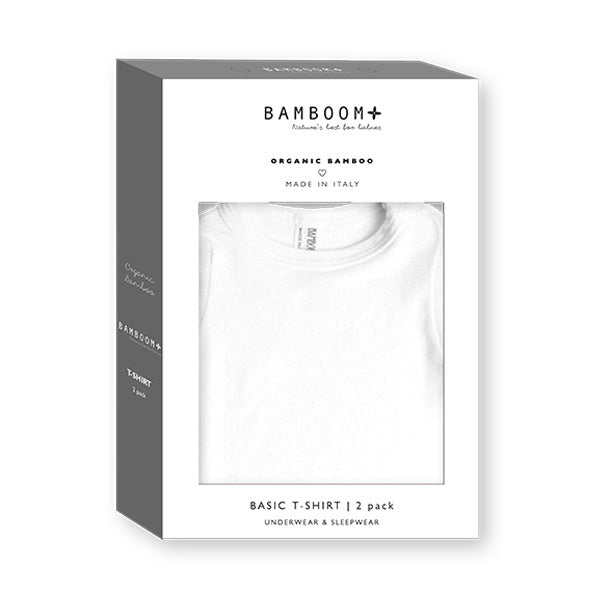 Bamboom Baby Shirt Korte Mouw Wit 2st