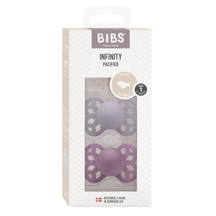 BIBS Speen Maat 1 Silicone Anatomical Fossil Grey/Mauve 2st