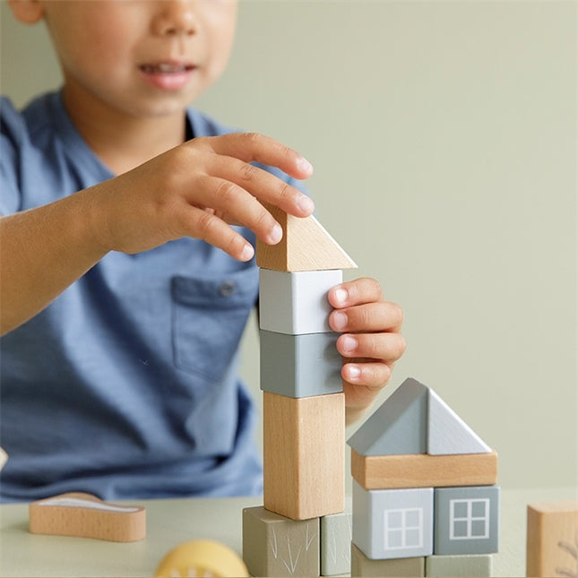 Little Dutch Houten Speelgoed Bouwblokken Blue