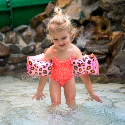 Swim Essentials Bretelles de natation imprimé panthère 2-6 ans rose