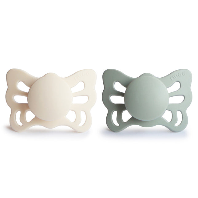 Frigg Speen Maat 1 Butterfly Cream/Sage Silicone 2-Pack