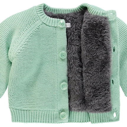 Noppies Baby Vestje Teddy Voering Grey Mint