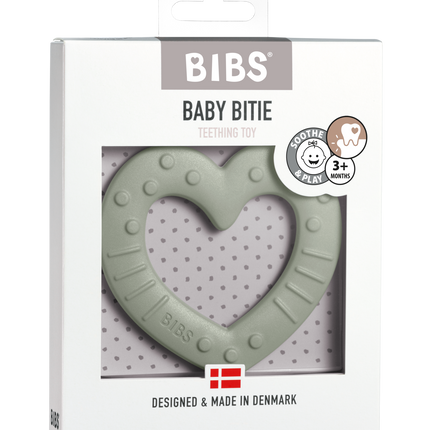 BIBS Bijtspeeltje Hart Sage