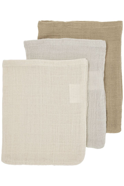 Meyco Washandje 3-Pack Soft Sand/Greige/Taupe 20X17cm