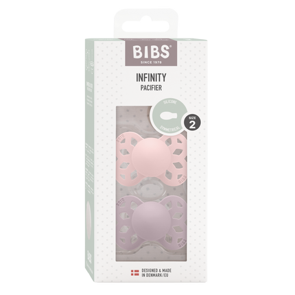 BIBS Speen Maat 2 Silicone Symmetrical Blossom/Dusky Lilac 2st