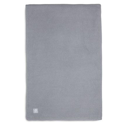 Jollein Ledikantdeken Basic Knit Stone Grey/Fleece 100x150cm