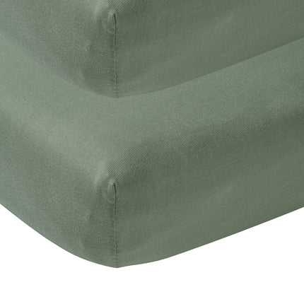 Meyco Hoeslaken Jersey Forest Green 60x120cm 2st