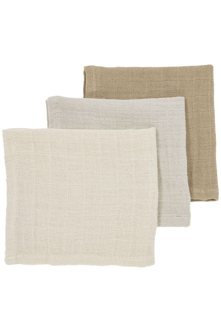 Meyco Monddoekje 3-Pack Soft Sand/Greige/Taupe 30X30cm