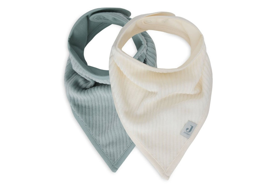 Jollein Slabbetje Bandana Velvet Sea Green/Ivory 2St - Jollein - Babywinkel - 8717329384736