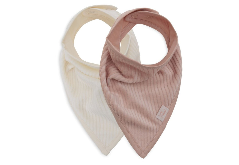 Jollein Slabbetje Bandana Velvet Wild Rose/Ivory 2St - Jollein - Babywinkel - 8717329384729