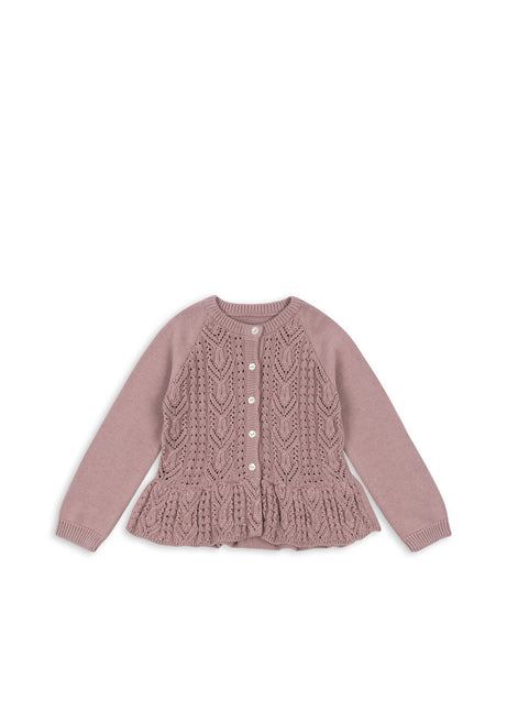 Konges Slojd Cabby Frill Cardigan Gots Deauville Mauve